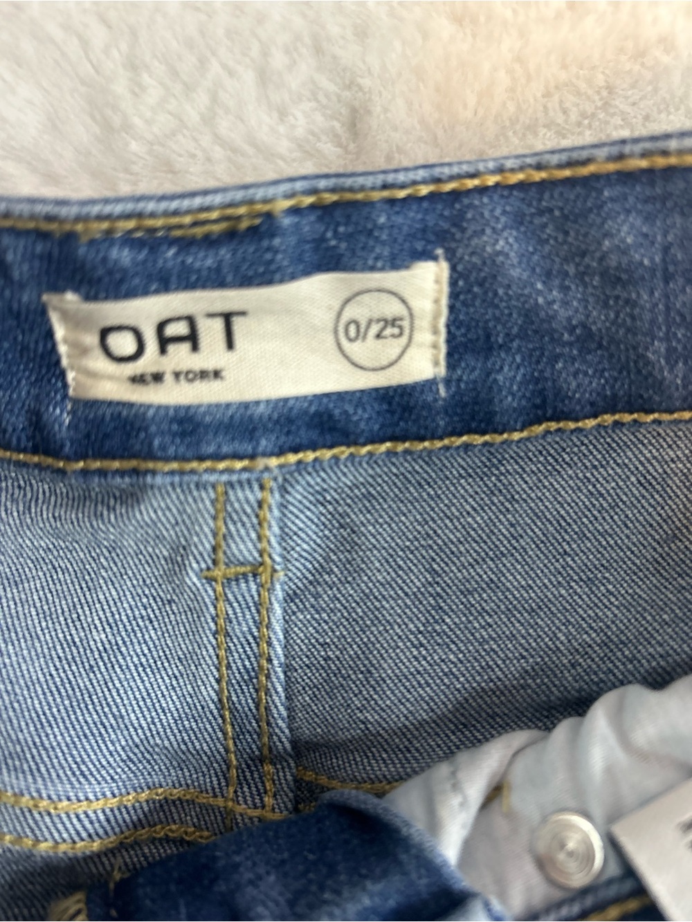OAT New York Jeans 0 25 Blue Denim Braided Embroidered Side Detail - Picture 6 of 10